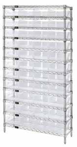 BINS CLEAR-VIEW ECONOMY SHELF BINS AND WIRE SHELVING SYSTEMS Exclusive! Clear-View Economy Shelf Bins Tough, durable, high density Shelf Bins are the industry standard for quality.