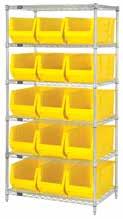 containers MDRQWR5975 30"W x 42"L x 74"H 5 shelves and 8 MDRQUS975 29-7/8"L x 18-1/4"W x 12"H bins 700 lb. capacity per shelf!