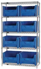 GIANT STACK & STOCK CONTAINER WIRE SHELVING SYSTEMS BINS Giant Stack & Stock Container Wire Shelving Systems - Complete Packages COMPLETE PACKAGES with containers!
