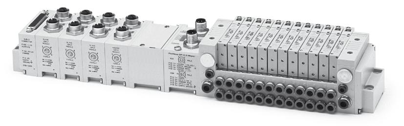 G-1 Electronics General Information on Fieldbus Systems FEATURES Solenoid air operated valve manifolds for data exchange via fieldbus. Internal wiring by Z-Board plug-in system.