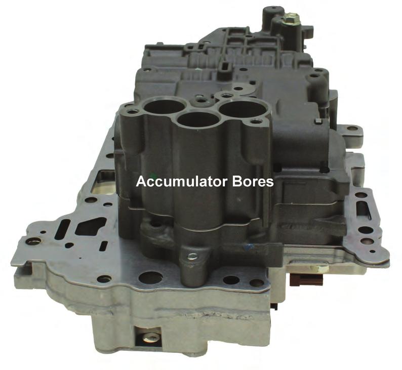 Harsh or soft shifts into a specific gear may be caused by worn accumulators or accumulator bores (figure 7).