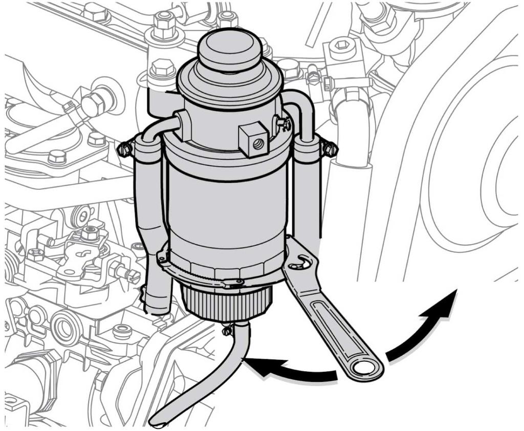 PERIODIC MAINTENANCE 2. Remove the cartridge filter (Figure 13, (1)) with a filter wrench.