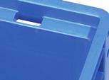 Stackable and codable, the moulded barcode position is always located in the same place on the container or tray, whatever the container