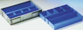 STORAGE / ORDER PICKING / TRANSPORT CONTAINERS i BLUE PPL BLACK Insert boxes for Euro containers EF, MF and LTF series EK 6161 EK 6041 L EK 6081 Polypropylene resistant to most oils, acids and