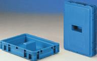STORAGE / ORDER PICKING / TRANSPORT CONTAINERS i BLUE PPL (conductive) on request Custom-made solutions trays optimise material flow EFT 4070 Secure stacking of 2 x EF 3120 containers on the tray and