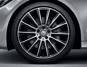 light-alloy wheels painted titanium grey and with a high-sheen finish, with 225/45 R 18 front and 245/40 R 18 rear tyres