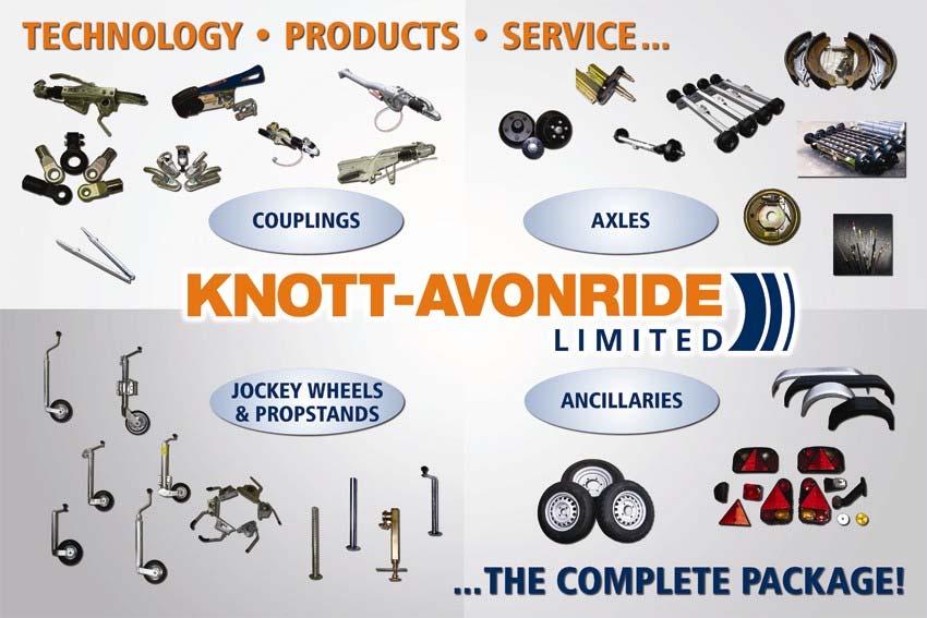 COUPLINGS AXLES, CABLES & BRAKE SPARES JOCKEYS WHEELS & PROPSTANDS ANCILLARIES Company Profile Knott-Avonride Ltd was established in the UK in 1983, for the manufacture and supply of brakes,