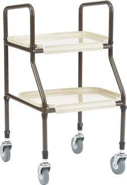 Flame Red Flame Blue 10289RD KST001 A A B C D K. D. Handy Trolley, 4" Casters Item # KST001 UOM 1/cs Angled handles provide for an improved grip and stability. Comes with 2 removable trays.