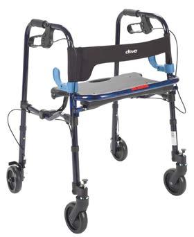 A B C A B C Clever-Lite Walker, Adult, with 5" Casters with Seat and Loop Locks 10230 Blue 1/cs Front wheels can be set in either swivel (Figure A) or fixed (Figure B) position.