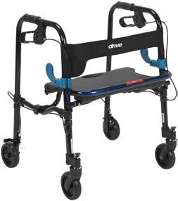 Allows individual to be seated or use as traditional walker by raising seat to step inside the frame. Patented dual-lever side-paddle release. (Figure C) Width 18.5" inside hand grip / 19.