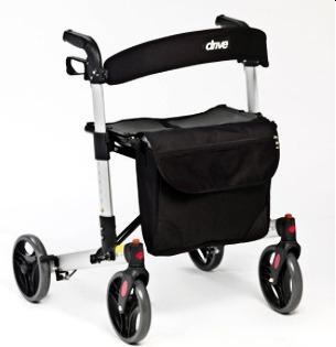 X Fold Rollator Overall height 32-37 81-94 cm Overall width 25 64 cm Overall length 27 68 cm Seat height 22 56 cm Wheel size 8 20 cm Overall weight 17 lb 8 kg Max user weight 21 st 135 kg Folds in