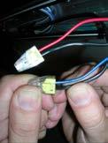 5.2. Connect the ribbed wire from the light fixture to the Red wire (+) from the driver