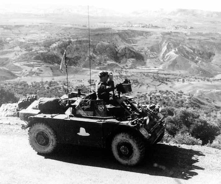 Middle: Canadian FV 701 Mk I Ferret on patrol with the United Nations Forces in Cyprus (UNFICYP) in the mid-1960s. The M1919A4.30 cal Medium Machine Gun which replaced the.