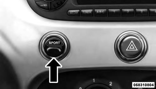 SPORT Button Once activated, a SPORT message will be displayed in the instrument cluster. 2. Momentarily release the accelerator pedal. 3. Press the accelerator pedal again to activate.