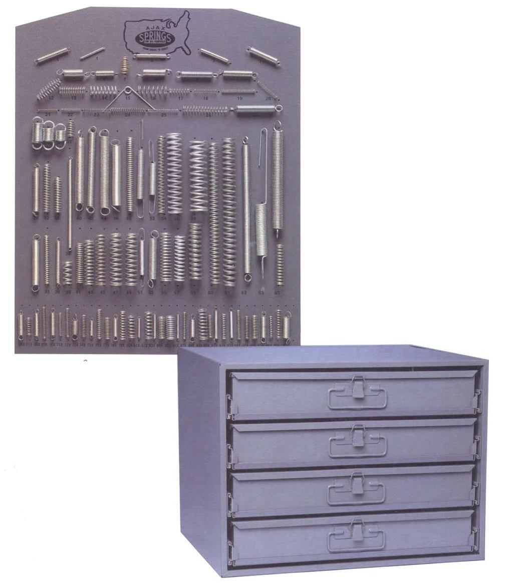 Springs Metal Display with Spring plus Matching Metal 4-Drawer Cabinet A complete Spring Department in about 2 square feet of shelf space! 1,000 Spring Assortment Part #.