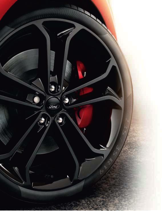 Fiesta ST wheels 17" Flash Grey alloy wheel. (Standard) 17" 5-spoke Rock Metallic painted alloy wheel (as part of ST Style Pack) Connects with your voice, responds to your touch.