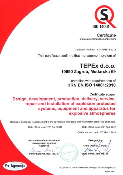 9001:2008 and EN ISO/IEC 80079-34:2011.