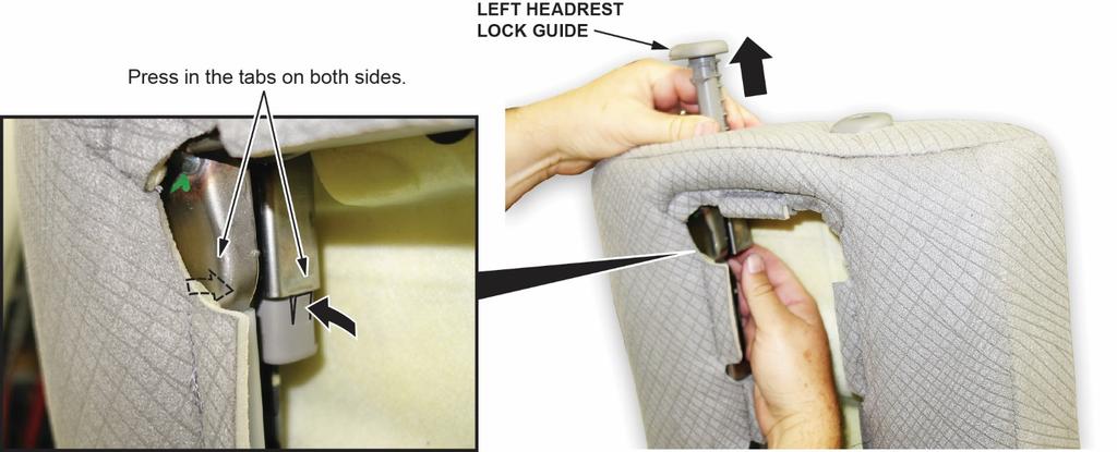 Release the hooks from the armrest, then remove the armrest beverage holder. NOTE Take care not to tear or damage the seat covers.