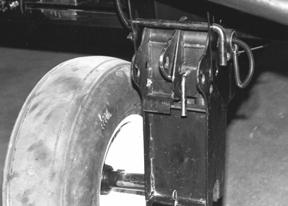 NOTE: Left wheel caster can be installed at left or right side of wheel support. This positions the left wheel inboard or outboard of wheel support as desired.