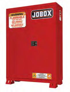 SELF-CLOSING SAFETY CABINETS JOBOX Red self-closing safety cabinets offer the same storage and security features as the yellow cabinets, but are industry standard red for storage of paints, inks, and