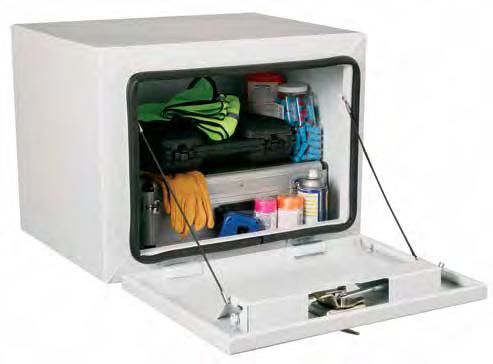 PROFESSIONAL STEEL UNDERBED BOXES Industrial-grade steel hinges, quick release door connectors, and an extended rain gutter are just a few features that make JOBOX Professional Underbeds the most