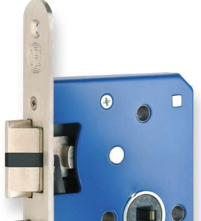Latch with integrated frame protection. Only the crank made of a synthetic material hits the frame or striking plate.