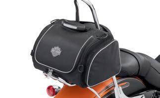Just slip the smooth, low-profile band over the passenger backrest for a snug and secure fit, and cinch the bag in place with the adjustable mounting straps.