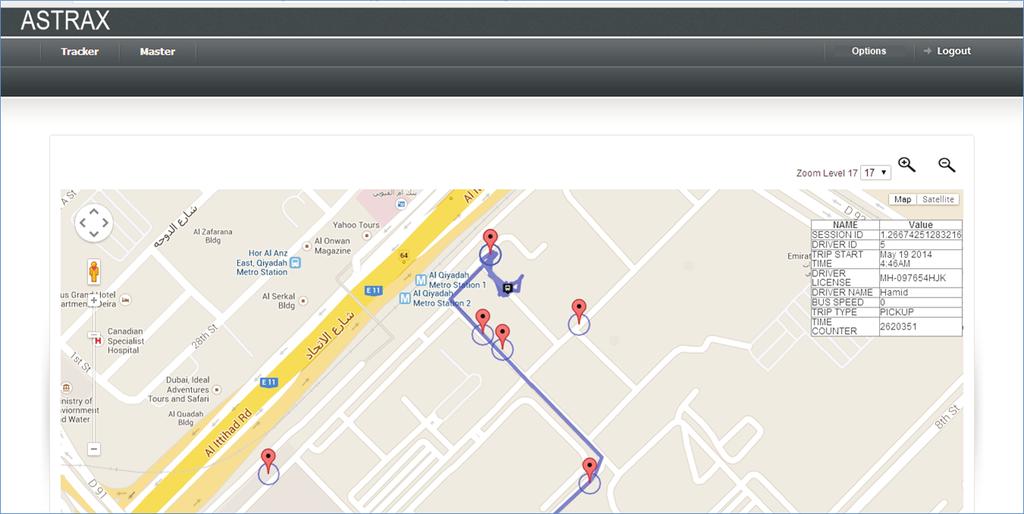 Dashboard: Dashboards are used to show the current status of buses, their route and the overall view of the students inside the bus. 1.