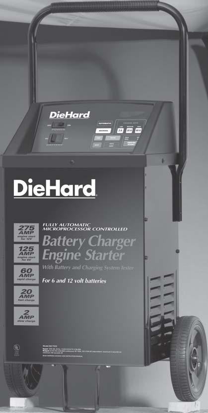 OWNER S MANUAL BATTERY CHARGER 60/20/2 Amp Fully Automatic 275/125 AMP ENGINE STARTER With Battery Tester Model No. 200.