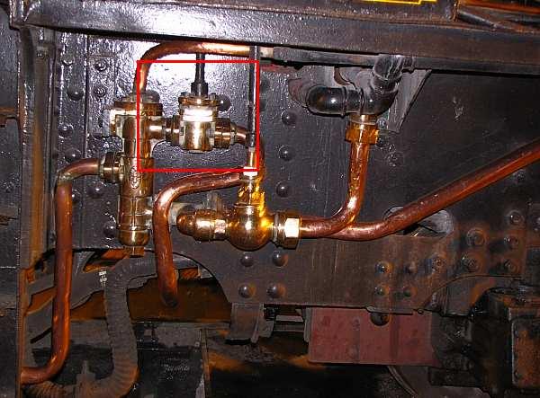 P07 - Pictured on the 12AR locomotive is the injector water valve to be replaced.