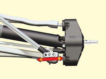 If mounted in the outer hole, the ride height decreases. The ride height can be finely tuned by adjusting the sag of the suspension.