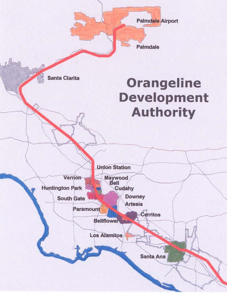 JOINT POWERS AUTHORITY As of September 2007, fifteen cities have joined the Orangeline Development Authority, a joint powers agency with legal authority to implement the