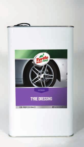 TYRE DRESSING TAR & GLUE REMOVER Long lasting wet look finish, fast drying formulation. Tyres or other applicable rubber trim. A premium long lasting wet look tyre shine.