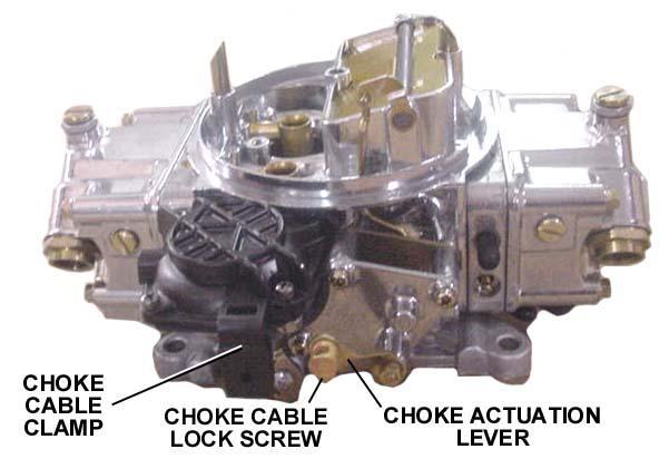 If the fast idle RPM is too low or too high for your preferences, TURN THE ENGINE OFF. Advance the throttle to wideopen, exposing the fast idle set screw below the choke housing (See Figure 9). 4.