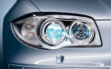 Equipment Xenon lightfor low and high beam, including four parking light rings and dynamic headlight range control, for better road