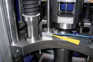 With the help of hydraulic presses, cut ceramic parts are manufactured during the week.