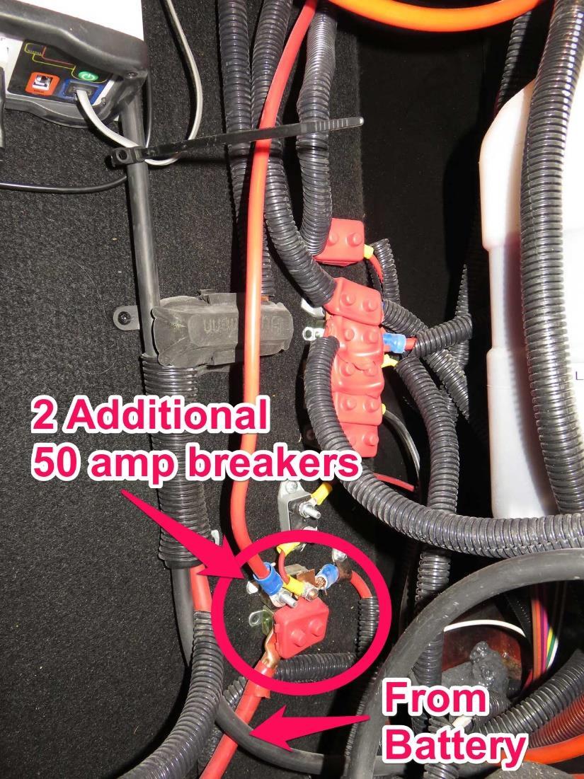 Other 50 Amp Breakers in the Circuit It s possible that your coach could have additional 50 amp breakers in the path from battery to Hydraulic Pump.