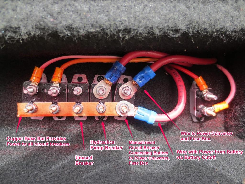 Note on the bottom right, the thick wire coming from the battery.