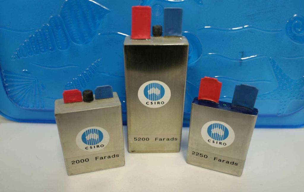 CSIRO Ni(OH) 2 /C Asymmetric Supercapacitors - Performance to date 5 Wh/kg * (2005) 10 Wh/kg * (2006) Prototype Capacitance Energy Max. Power ESR Cycle [Farads] Wh/kg W/kg [m.