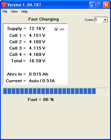 Using the Charger Viewer Software Use the Charger Viewer Software to monitor pack voltage, cell voltages, charge current and safety codes on your PC. 1.