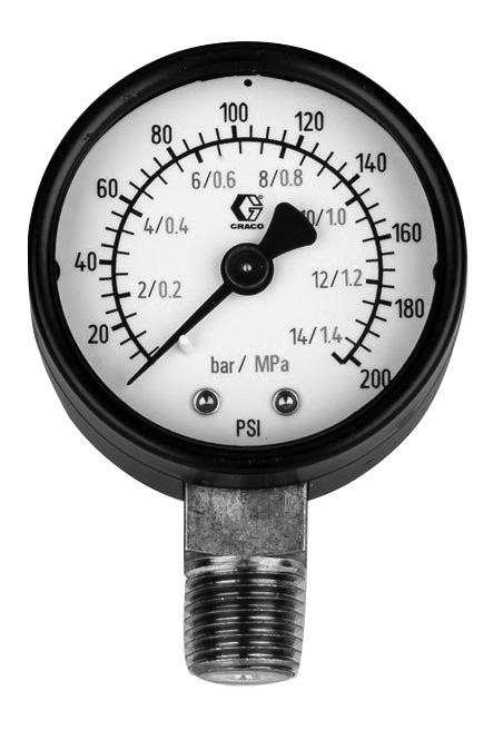 AIR PRESSURE GAUGES Maximum Working Pressure 20G108190 1/8" Back 100 psi 1-1/2" Glass