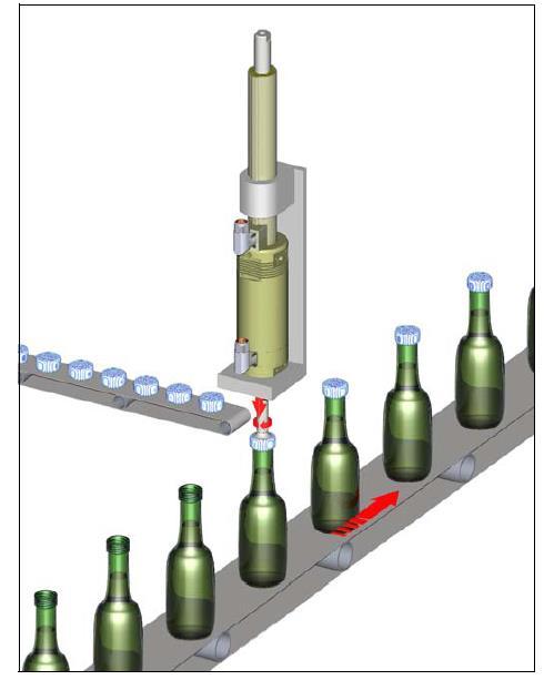LinMot Designer 1.8.2: Tutorial 11/15 Example 2: Rotating Movement The following Example refers to an application for capping of bottles.