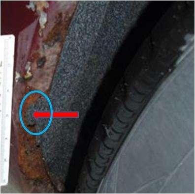 Definition of Corrosion Level 3 E034/07B Page 48 of 49 Perforation on outer rear fender panel. AND/OR Perforation on inner rear fender panel.