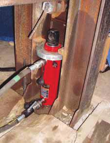 In this photo, we see a 2506 cylinder set up for a pull application using a plunger clevis
