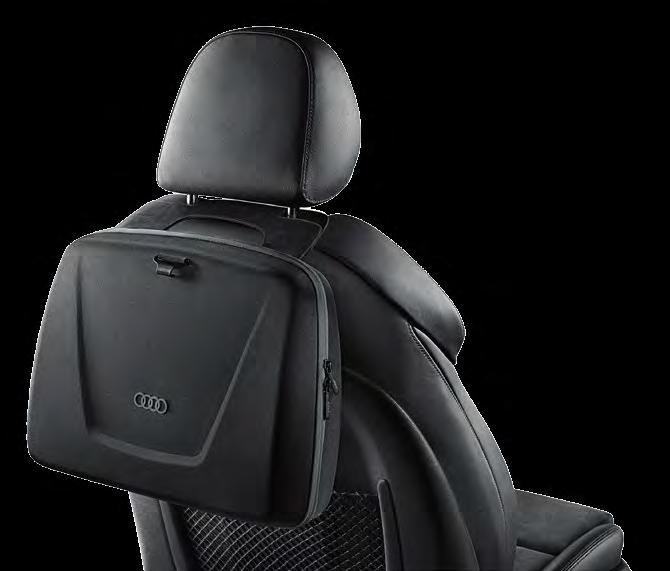 The pocket has a volume of approx. 11L and can be secured to the backrests of the front seats. The handles also enable it to be used outside the vehicle.