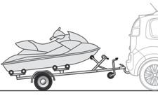 Towing a trailer,... Towbar suitable for the attachment of a trailer or installation of a bicycle carrier, with additional lighting and signalling.
