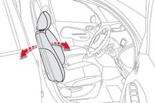 Forwards-backwards adjustment Driver's seat height adjustment Seat back angle adjustment 3 Raise the control bar and