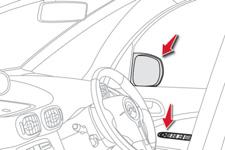 Comfort Mirrors Door mirrors Folding From outside: lock the vehicle using the remote control or the key. From inside: with the ignition on, pull the control A in the central position rearwards.