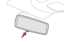 Rear view mirror Adjustable mirror providing a central rearward view.