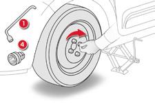 Have the tightening of the bolts and the pressure of the spare wheel checked by a CITROËN dealer or a qualified workshop without delay.